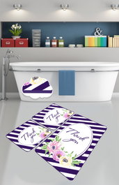 Mijölnir Juego de 3 alfombrillas de baño Multicolor con base antideslizante
